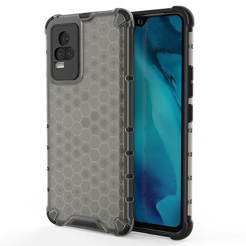 Coque Rebord Contour Silicone et Vitre Transparente Housse Etui 360 Degres AM3 pour Vivo Y73 (2021) Noir