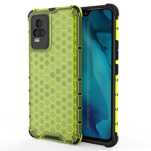 Coque Rebord Contour Silicone et Vitre Transparente Housse Etui 360 Degres AM3 pour Vivo Y73 (2021) Vert