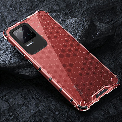 Coque Rebord Contour Silicone et Vitre Transparente Housse Etui 360 Degres AM3 pour Xiaomi Poco F4 5G Rouge