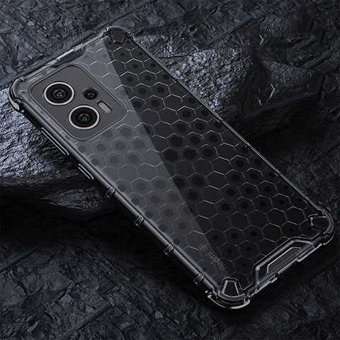 Coque Rebord Contour Silicone et Vitre Transparente Housse Etui 360 Degres AM3 pour Xiaomi Redmi Note 11T Pro 5G Noir