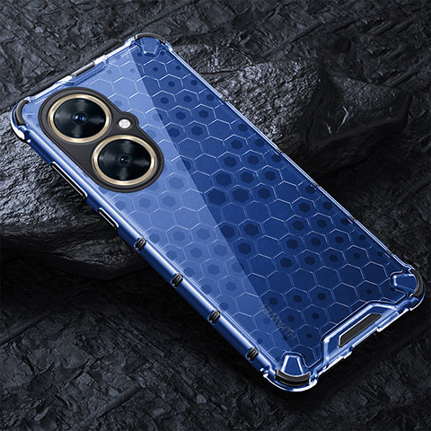 Coque Rebord Contour Silicone et Vitre Transparente Housse Etui 360 Degres AM4 pour Huawei Nova 11i Bleu