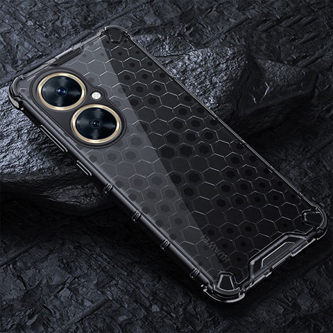 Coque Rebord Contour Silicone et Vitre Transparente Housse Etui 360 Degres AM4 pour Huawei Nova 11i Noir