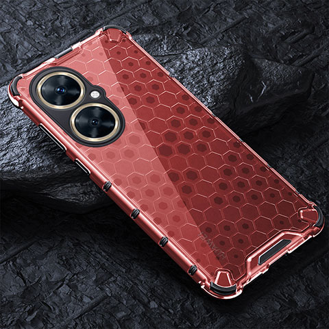 Coque Rebord Contour Silicone et Vitre Transparente Housse Etui 360 Degres AM4 pour Huawei Nova 11i Rouge