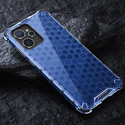 Coque Rebord Contour Silicone et Vitre Transparente Housse Etui 360 Degres AM4 pour Realme 10T 5G Bleu