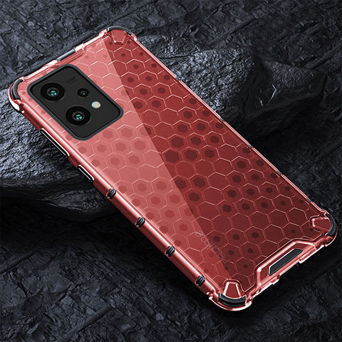 Coque Rebord Contour Silicone et Vitre Transparente Housse Etui 360 Degres AM4 pour Realme 9 4G Rouge