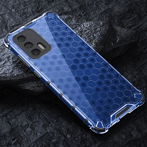 Coque Rebord Contour Silicone et Vitre Transparente Housse Etui 360 Degres AM4 pour Realme GT 5G Bleu