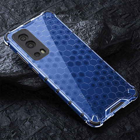 Coque Rebord Contour Silicone et Vitre Transparente Housse Etui 360 Degres AM4 pour Vivo iQOO Z3 5G Bleu