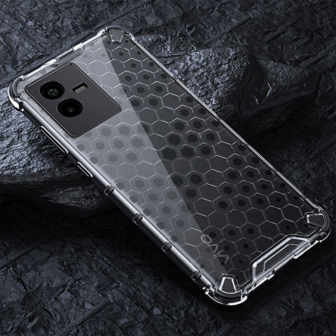 Coque Rebord Contour Silicone et Vitre Transparente Housse Etui 360 Degres AM4 pour Vivo iQOO Z6x Gris