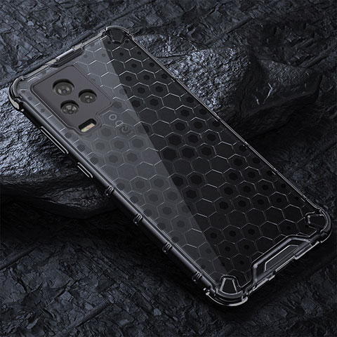 Coque Rebord Contour Silicone et Vitre Transparente Housse Etui 360 Degres AM4 pour Vivo V21 5G Noir