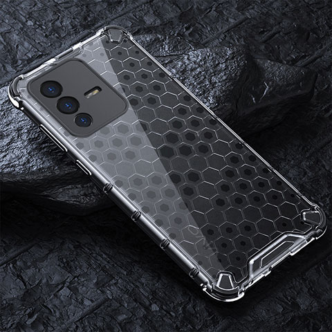 Coque Rebord Contour Silicone et Vitre Transparente Housse Etui 360 Degres AM4 pour Vivo V23 Pro 5G Gris