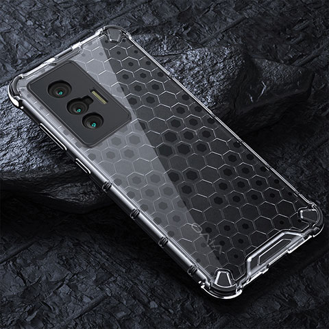 Coque Rebord Contour Silicone et Vitre Transparente Housse Etui 360 Degres AM4 pour Vivo X70t Gris