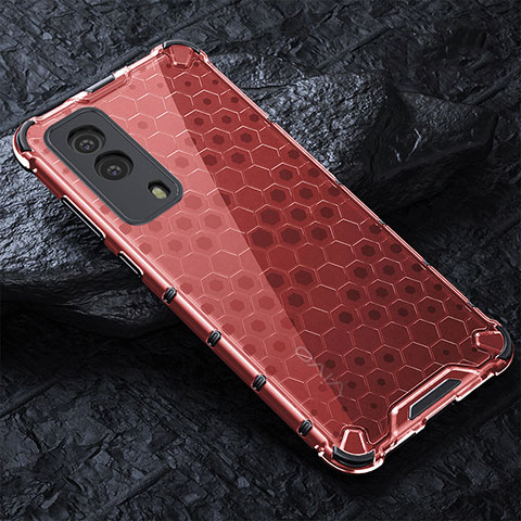 Coque Rebord Contour Silicone et Vitre Transparente Housse Etui 360 Degres AM4 pour Vivo Y53s 5G Rouge