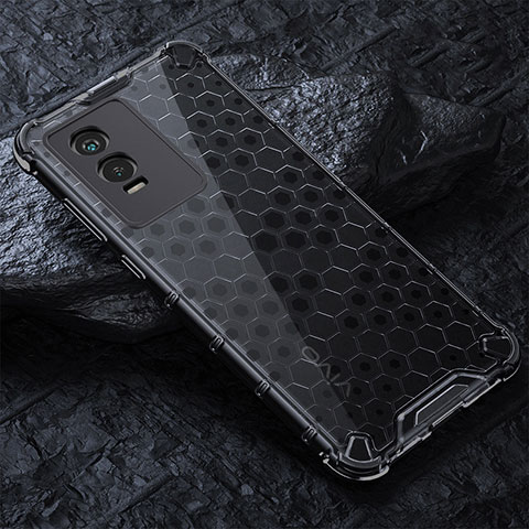 Coque Rebord Contour Silicone et Vitre Transparente Housse Etui 360 Degres AM4 pour Vivo Y76s 5G Noir