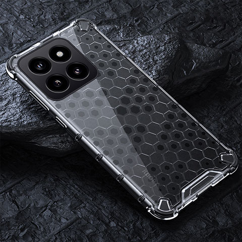 Coque Rebord Contour Silicone et Vitre Transparente Housse Etui 360 Degres AM4 pour Xiaomi Mi 14 Pro 5G Gris