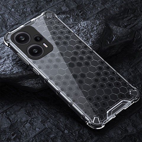 Coque Rebord Contour Silicone et Vitre Transparente Housse Etui 360 Degres AM4 pour Xiaomi Poco F5 5G Gris