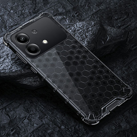 Coque Rebord Contour Silicone et Vitre Transparente Housse Etui 360 Degres AM4 pour Xiaomi Redmi Note 13R Pro 5G Noir