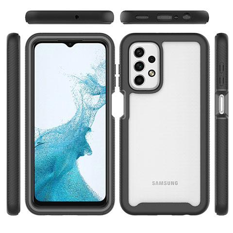 Coque Rebord Contour Silicone et Vitre Transparente Housse Etui 360 Degres JX1 pour Samsung Galaxy A23 5G Noir