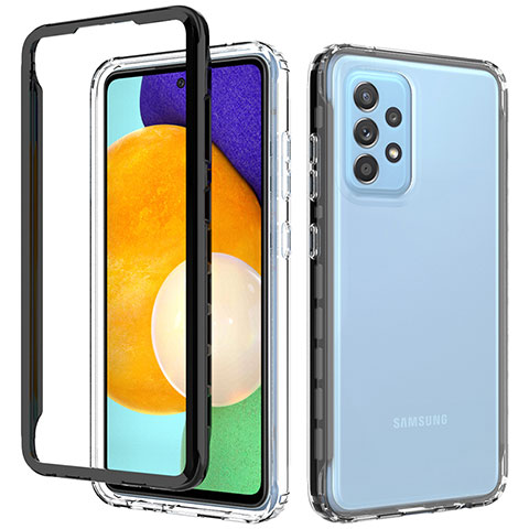 Coque Rebord Contour Silicone et Vitre Transparente Housse Etui 360 Degres JX1 pour Samsung Galaxy A52s 5G Noir