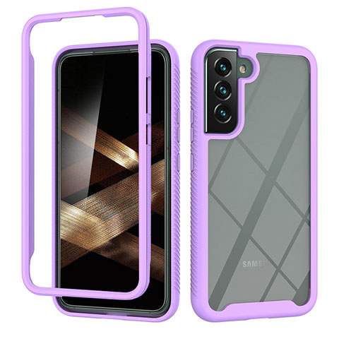 Coque Rebord Contour Silicone et Vitre Transparente Housse Etui 360 Degres M02 pour Samsung Galaxy S24 Plus 5G Violet