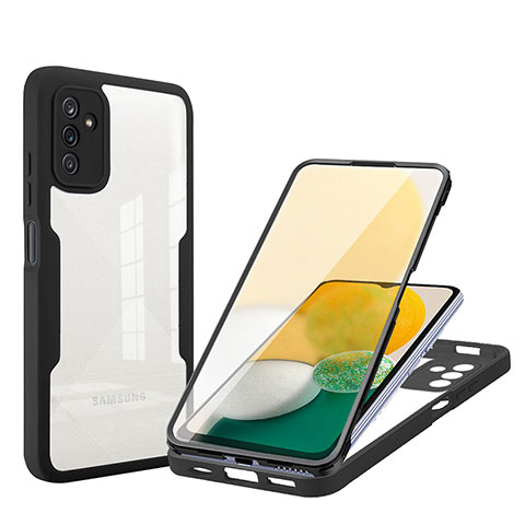 Coque Rebord Contour Silicone et Vitre Transparente Housse Etui 360 Degres MJ1 pour Samsung Galaxy A04s Noir