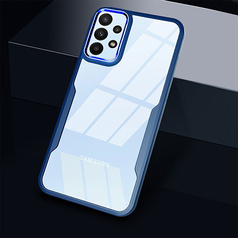 Coque Rebord Contour Silicone et Vitre Transparente Housse Etui 360 Degres MJ1 pour Samsung Galaxy A53 5G Bleu