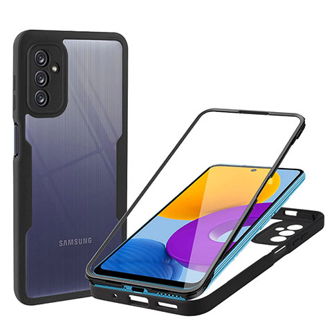 Coque Rebord Contour Silicone et Vitre Transparente Housse Etui 360 Degres MJ1 pour Samsung Galaxy M52 5G Noir