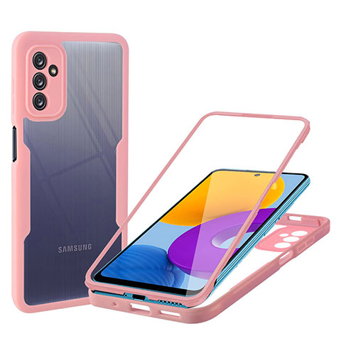 Coque Rebord Contour Silicone et Vitre Transparente Housse Etui 360 Degres MJ1 pour Samsung Galaxy M52 5G Or Rose