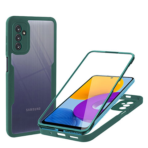 Coque Rebord Contour Silicone et Vitre Transparente Housse Etui 360 Degres MJ1 pour Samsung Galaxy M52 5G Vert