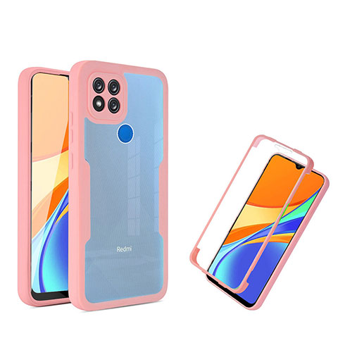 Coque Rebord Contour Silicone et Vitre Transparente Housse Etui 360 Degres MJ1 pour Xiaomi POCO C3 Or Rose