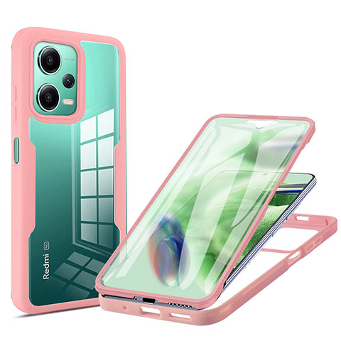 Coque Rebord Contour Silicone et Vitre Transparente Housse Etui 360 Degres MJ1 pour Xiaomi Poco X5 5G Or Rose