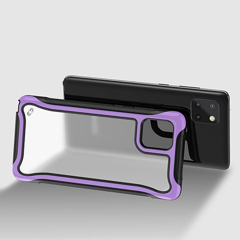 Coque Rebord Contour Silicone et Vitre Transparente Housse Etui 360 Degres pour Samsung Galaxy M60s Violet