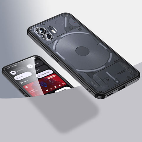 Coque Rebord Contour Silicone et Vitre Transparente Housse Etui 360 Degres QK1 pour Nothing Phone 2 Noir