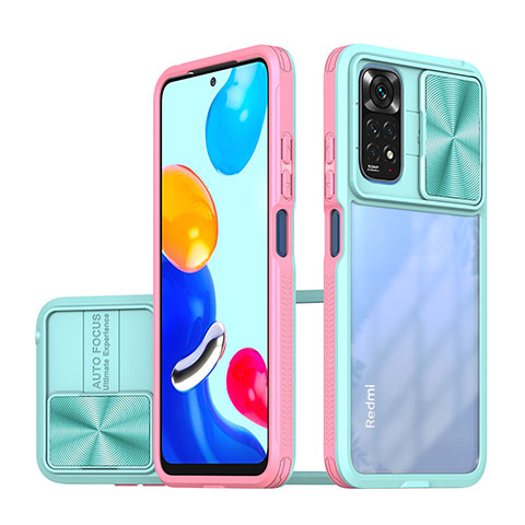 Coque Rebord Contour Silicone et Vitre Transparente Housse Etui 360 Degres QW1 pour Xiaomi Redmi Note 11 4G (2022) Rose