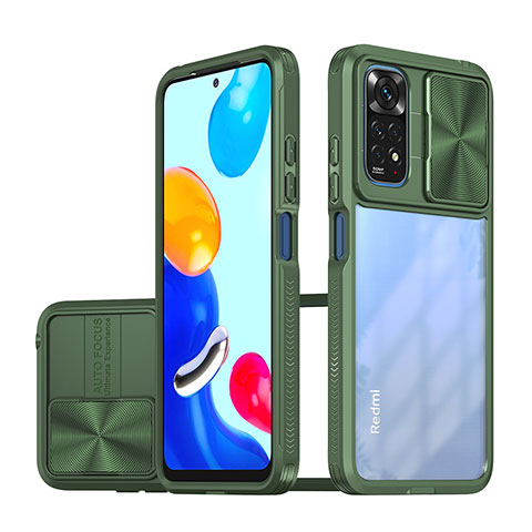 Coque Rebord Contour Silicone et Vitre Transparente Housse Etui 360 Degres QW1 pour Xiaomi Redmi Note 11 4G (2022) Vert