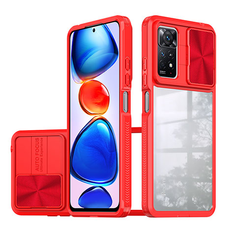 Coque Rebord Contour Silicone et Vitre Transparente Housse Etui 360 Degres QW1 pour Xiaomi Redmi Note 11 Pro 4G Rouge