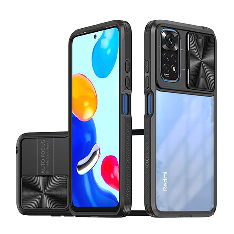 Coque Rebord Contour Silicone et Vitre Transparente Housse Etui 360 Degres QW1 pour Xiaomi Redmi Note 11S 4G Noir