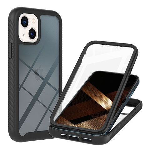 Coque Rebord Contour Silicone et Vitre Transparente Housse Etui 360 Degres YB1 pour Apple iPhone 15 Noir