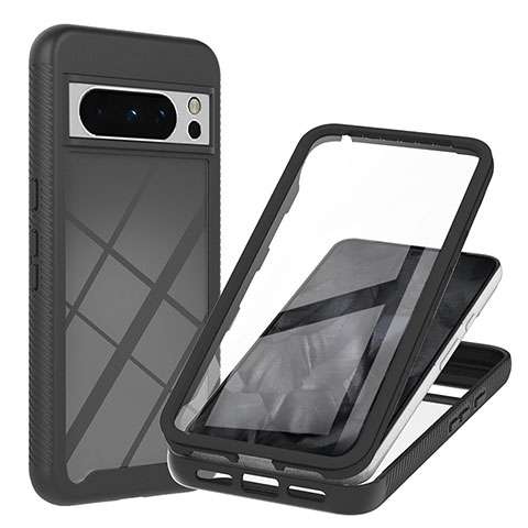 Coque Rebord Contour Silicone et Vitre Transparente Housse Etui 360 Degres YB1 pour Google Pixel 8 Pro 5G Noir