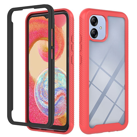 Coque Rebord Contour Silicone et Vitre Transparente Housse Etui 360 Degres YB2 pour Samsung Galaxy A04E Rouge