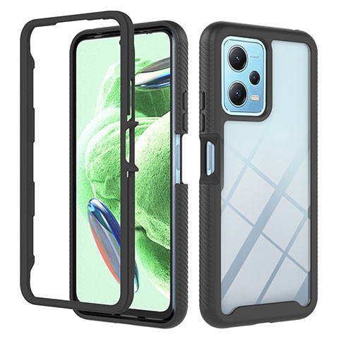 Coque Rebord Contour Silicone et Vitre Transparente Housse Etui 360 Degres YB2 pour Xiaomi Poco X5 5G Noir