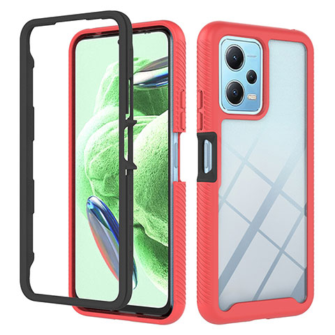 Coque Rebord Contour Silicone et Vitre Transparente Housse Etui 360 Degres YB2 pour Xiaomi Poco X5 5G Rouge