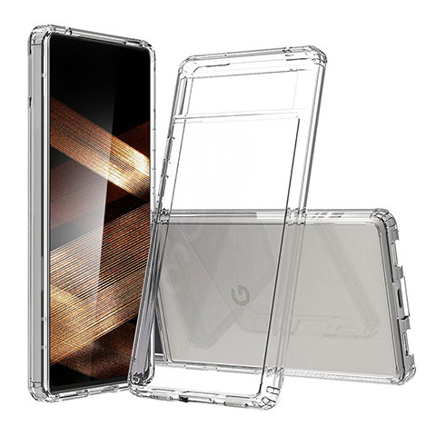 Coque Rebord Contour Silicone et Vitre Transparente Housse Etui 360 Degres Z01J pour Google Pixel 6a 5G Clair