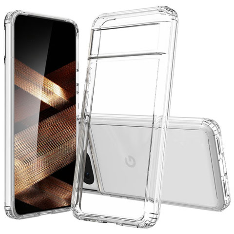 Coque Rebord Contour Silicone et Vitre Transparente Housse Etui 360 Degres Z01J pour Google Pixel 8 5G Clair