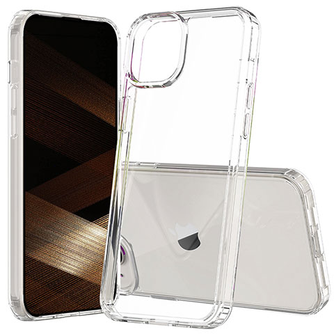 Coque Rebord Contour Silicone et Vitre Transparente Housse Etui 360 Degres ZJ1 pour Apple iPhone 14 Plus Clair