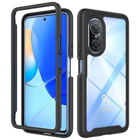 Coque Rebord Contour Silicone et Vitre Transparente Housse Etui 360 Degres ZJ1 pour Huawei Nova 9 SE Noir