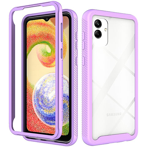 Coque Rebord Contour Silicone et Vitre Transparente Housse Etui 360 Degres ZJ1 pour Samsung Galaxy A04E Violet