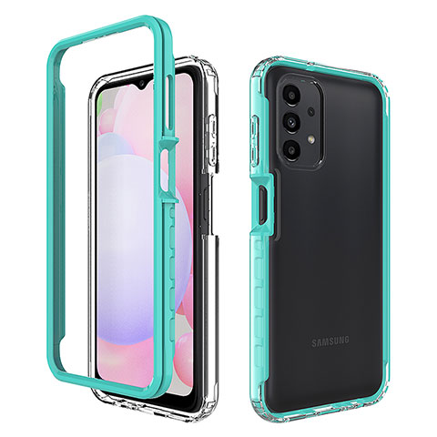 Coque Rebord Contour Silicone et Vitre Transparente Housse Etui 360 Degres ZJ1 pour Samsung Galaxy A13 4G Vert