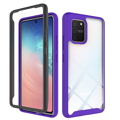 Coque Rebord Contour Silicone et Vitre Transparente Housse Etui 360 Degres ZJ1 pour Samsung Galaxy M80S Violet Clair