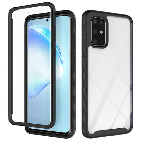 Coque Rebord Contour Silicone et Vitre Transparente Housse Etui 360 Degres ZJ1 pour Samsung Galaxy S20 Plus 5G Noir