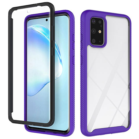 Coque Rebord Contour Silicone et Vitre Transparente Housse Etui 360 Degres ZJ1 pour Samsung Galaxy S20 Plus 5G Violet Clair